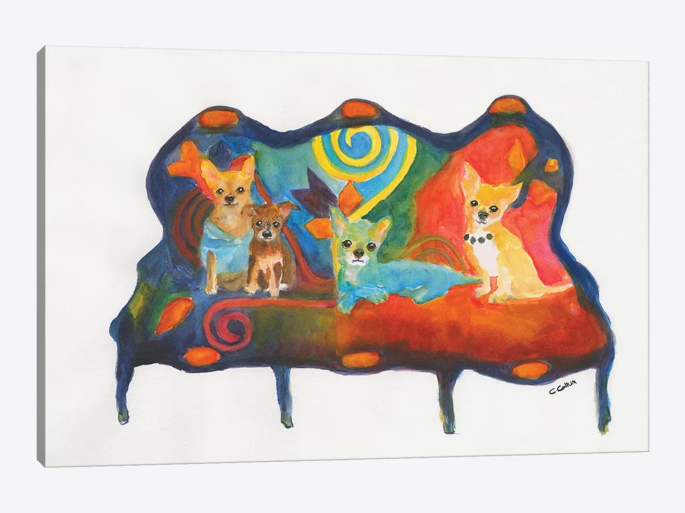 Chihuahua Trio by Connie Collum 1-piece Art Print