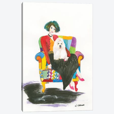 Coton De Tulear Lady Canvas Print #CCM15} by Connie Collum Canvas Wall Art
