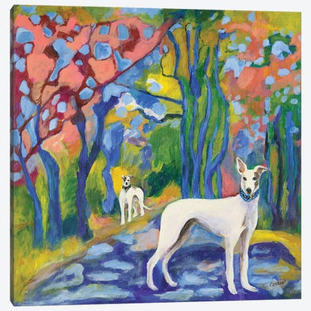 Greyhound Stroll Canvas Print #CCM24} by Connie Collum Canvas Art Print