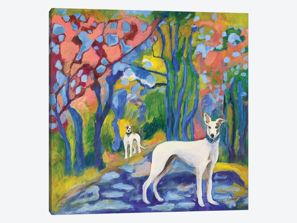 Greyhound Stroll by Connie Collum 1-piece Canvas Artwork