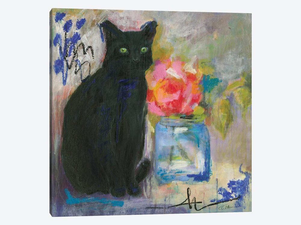 Just Love A Black Cat by Connie Collum 1-piece Art Print