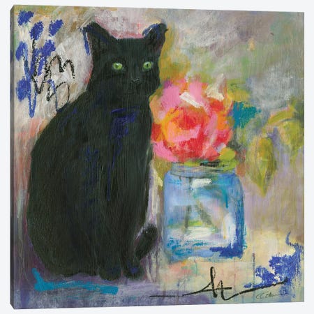 Just Love A Black Cat Canvas Print #CCM29} by Connie Collum Canvas Wall Art