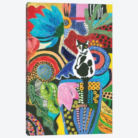 Moo Cat Mingle Canvas Print #CCM38} by Connie Collum Art Print