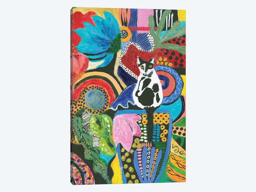 Moo Cat Mingle by Connie Collum 1-piece Canvas Print