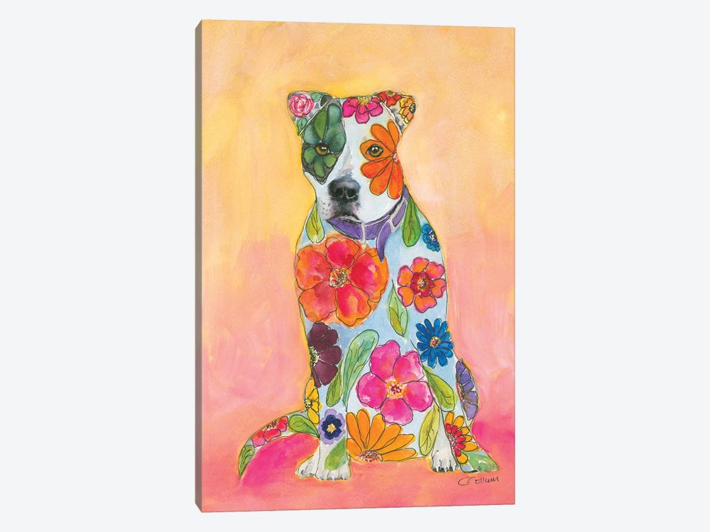 Pit Bulls Are Love by Connie Collum 1-piece Canvas Wall Art