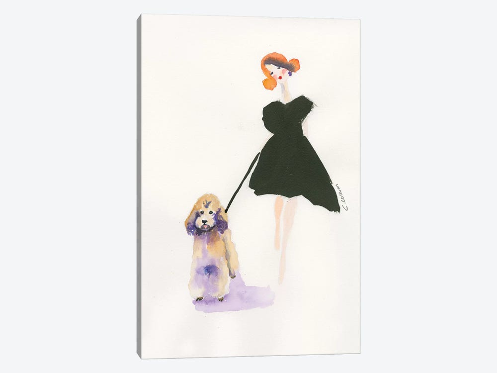 Poodle Walk by Connie Collum 1-piece Art Print