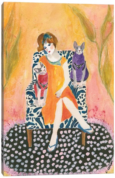 Sphynx Lady Canvas Art Print - Connie Collum