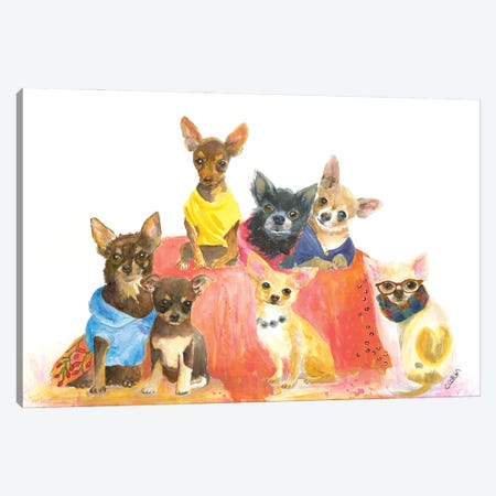Chihuahuas Have My Heart Canvas Print #CCM69} by Connie Collum Canvas Wall Art