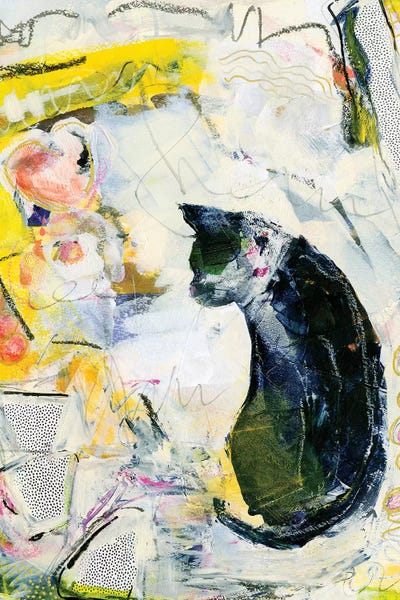 Black Cats: Black Cat In Abstract by Connie Collum