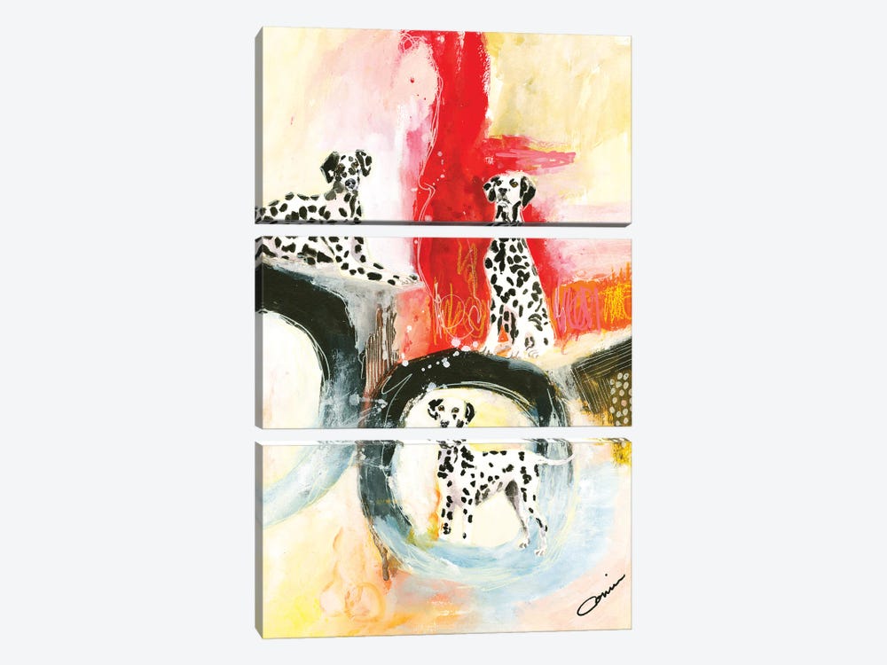 Dalmatian Trio by Connie Collum 3-piece Canvas Print