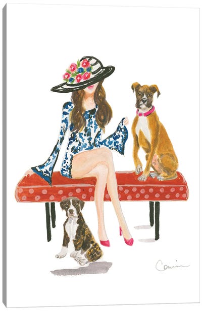 Lila And Lacey Canvas Art Print - Boxer Art