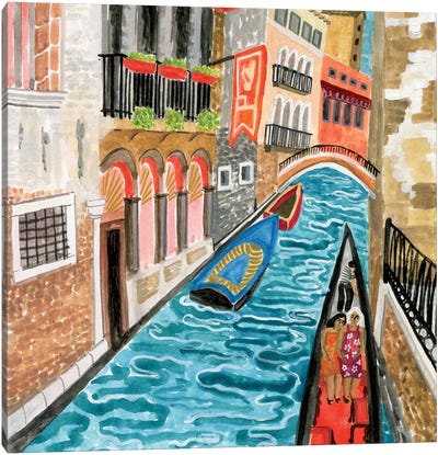 Venice Canvas Art Print - Rowboat Art