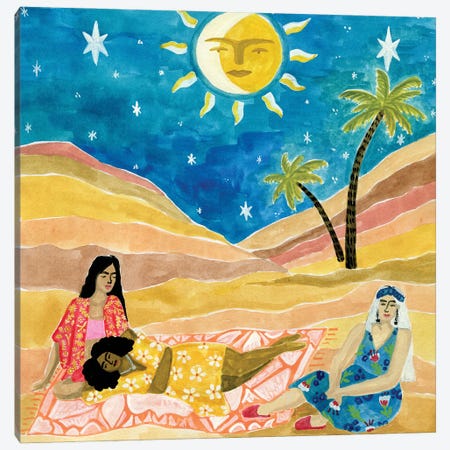Moroccan Picnic Canvas Print #CCS18} by Caroline Chessia Art Print