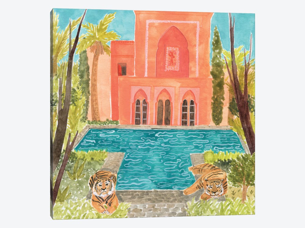 Tiger Pool by Caroline Chessia 1-piece Canvas Print