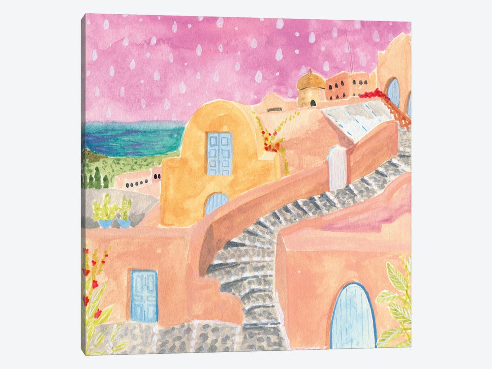 Santorini by Caroline Chessia 1-piece Canvas Art Print