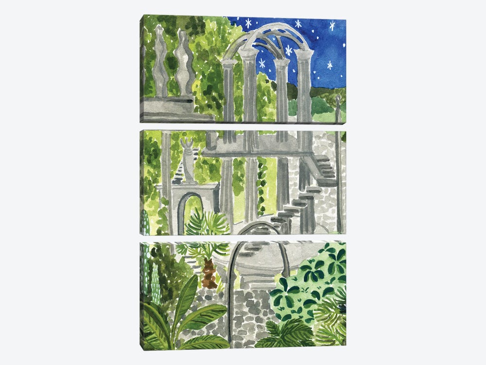 Secret Garden Of Xilitla by Caroline Chessia 3-piece Canvas Art Print