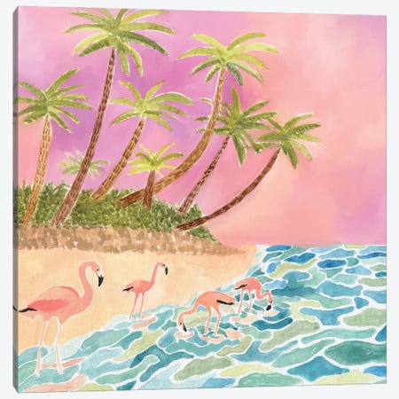 Flamingos Canvas Print #CCS41} by Caroline Chessia Canvas Art
