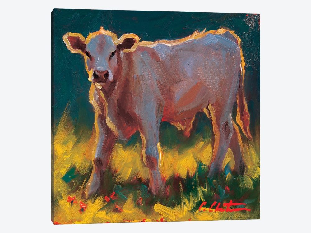 Calf In The Grass by Cheri Christensen 1-piece Canvas Artwork