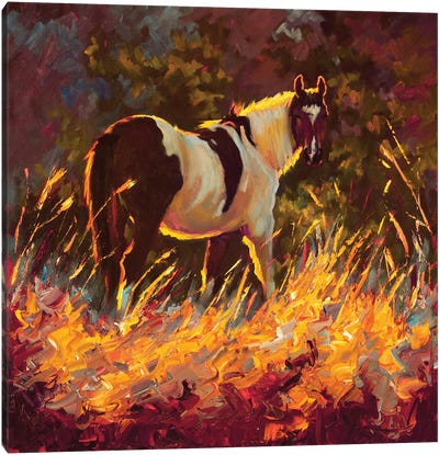 Paint Canvas Art Print - Golden Hour Animals