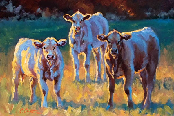 Golden Hour Animals: Evening In The Field by Cheri Christensen