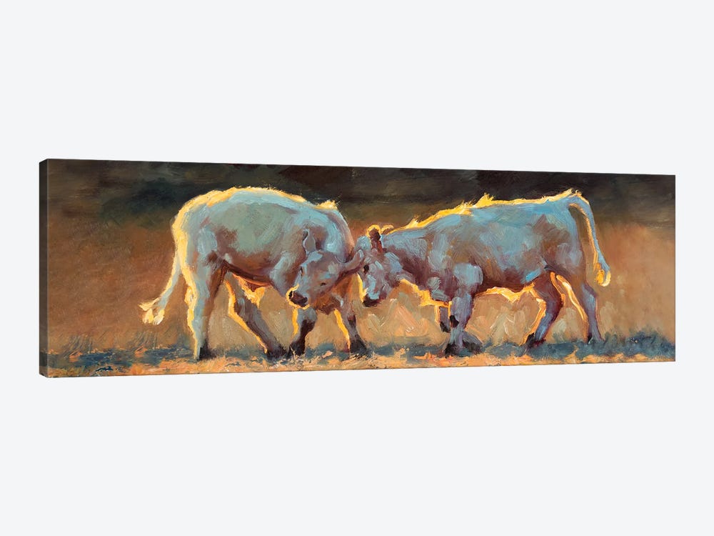 Cow Games by Cheri Christensen 1-piece Canvas Print