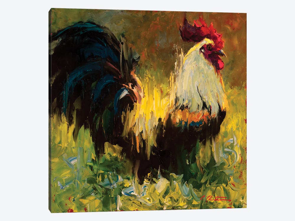 Cocky In Comfort by Cheri Christensen 1-piece Canvas Art Print