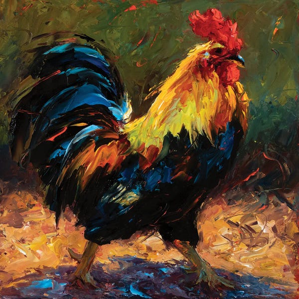 Chickens & Roosters: Running Rooster by Cheri Christensen
