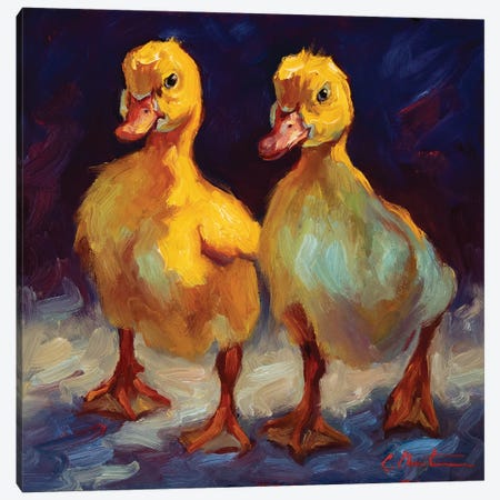 Duckling Double Canvas Print #CCT75} by Cheri Christensen Canvas Art Print