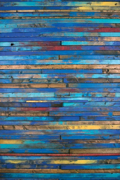Multicolor Wood Slat by Jae Landow framed canvas print