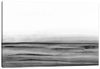 Black White Minimalist Seascape Canvas Art Print - Jae Landow