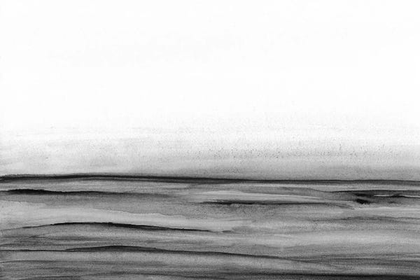 Jae Landow: Black White Minimalist Seascape by Jae Landow
