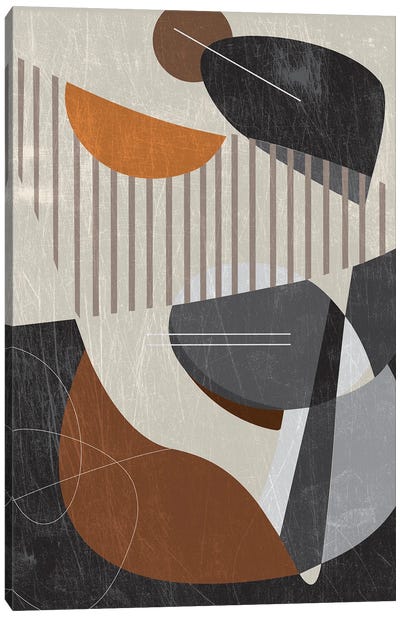 Terracotta Geometric Canvas Art Print - Artwork Similar to Wassily Kandinsky