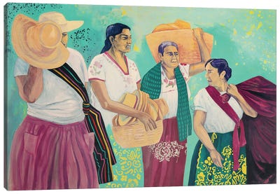 Mujeres De Jarácuaro Canvas Art Print - Latin Décor
