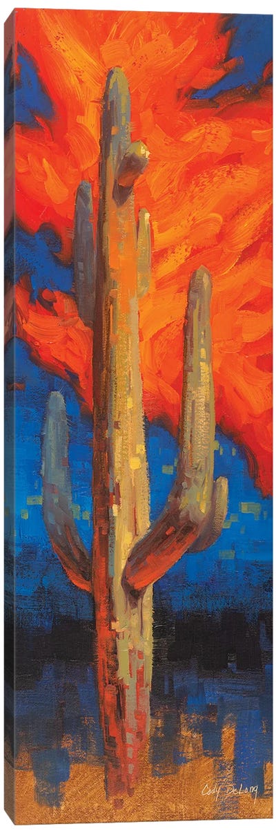 Man On Fire Canvas Art Print - Sunrise & Sunset Art
