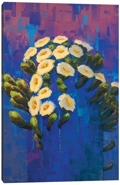 Saguaro In Blue Canvas Art Print - International Cuisine
