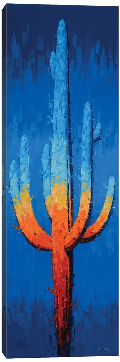 Blue Jazz Fusion Canvas Art Print - Cactus Art