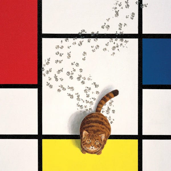 Composition With Red, Blue And Yellow: Mondrian Cat by Chameleon Design, Inc.