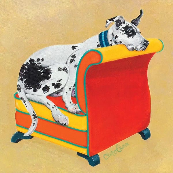 Great Danes: Great Dane on Orange by Carol Dillon