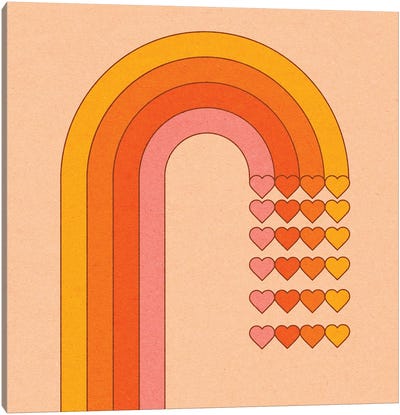Sweetheart Rainbow Canvas Art Print - '70s Aesthetic
