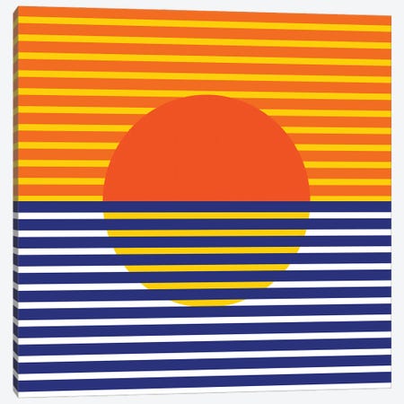 Orange Split Sun Canvas Print #CDN119} by Circa 78 Designs Canvas Artwork