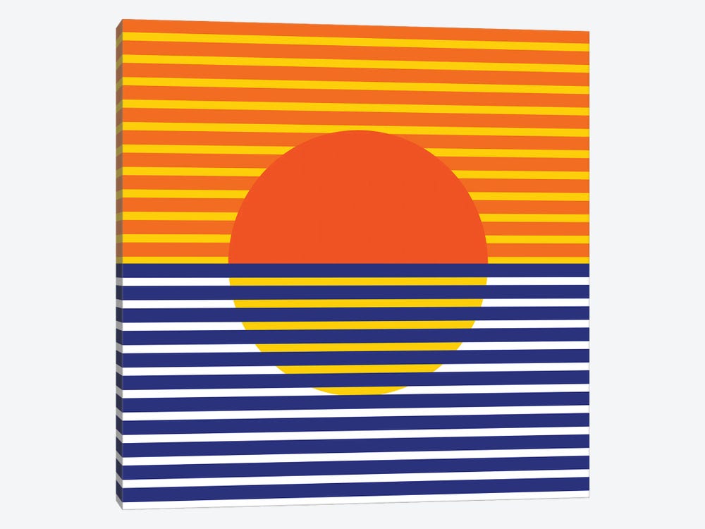 Orange Split Sun by Circa 78 Designs 1-piece Canvas Artwork