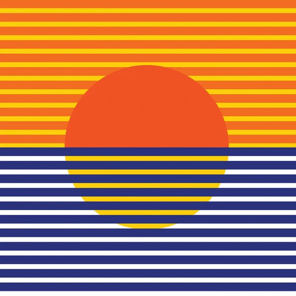 Stripes: Orange Split Sun by Circa 78 Designs