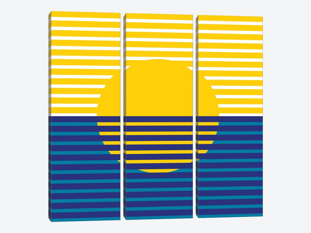 Yellow Split Sun by Circa 78 Designs 3-piece Art Print