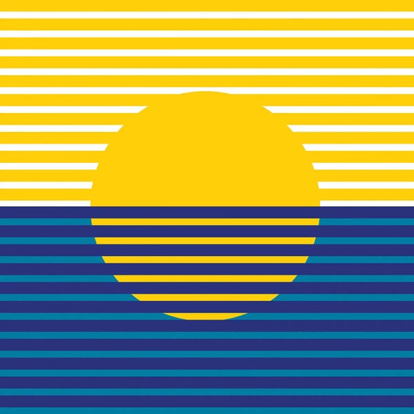 Stripes: Yellow Split Sun by Circa 78 Designs