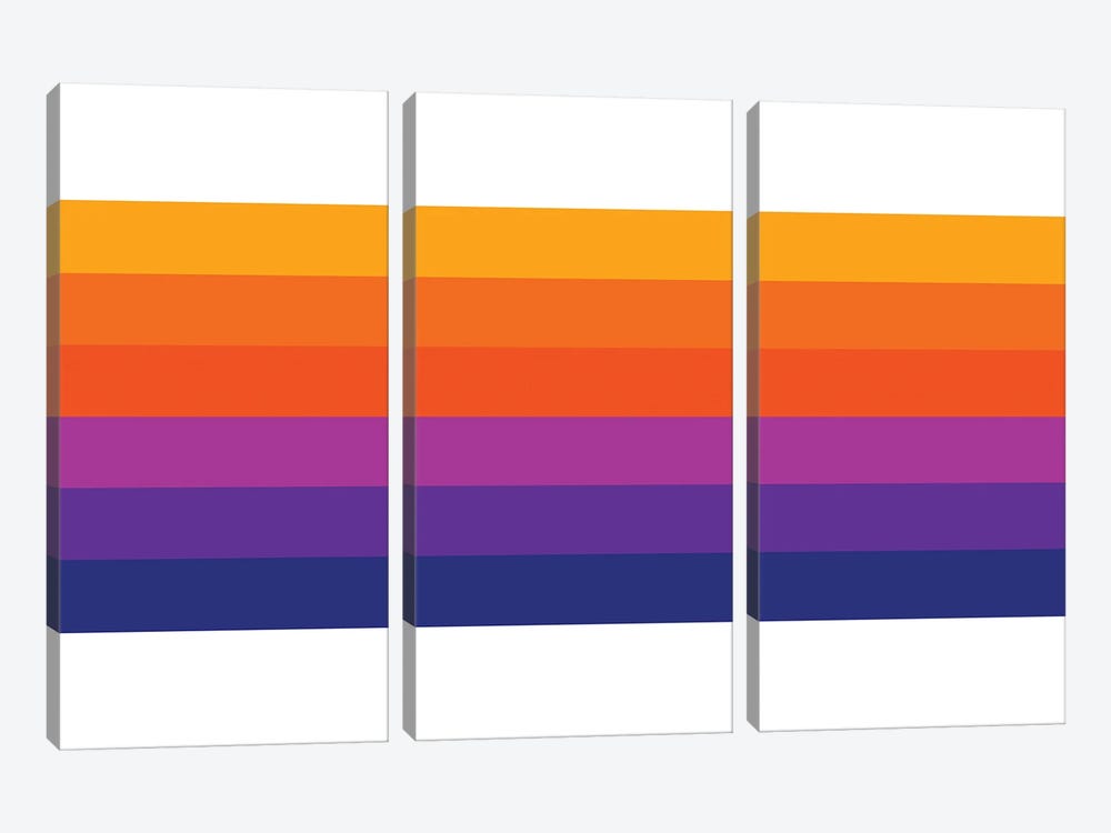 Bright Rainbow Stripes by Circa 78 Designs 3-piece Canvas Art Print