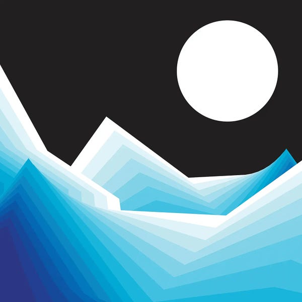 Black & White & Blue: January Moon by Circa 78 Designs