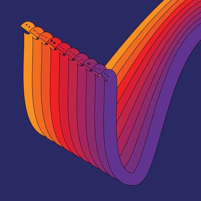 Silly Strings by Circa 78 Designs multi panel art