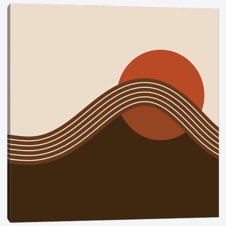 Cocoa Sundown Stripes Canvas Print #CDN21} by Circa 78 Designs Canvas Art