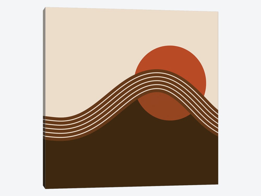 Cocoa Sundown Stripes by Circa 78 Designs 1-piece Canvas Art Print