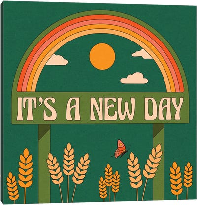 New Day Canvas Art Print - Good Vibes & Stayin' Alive
